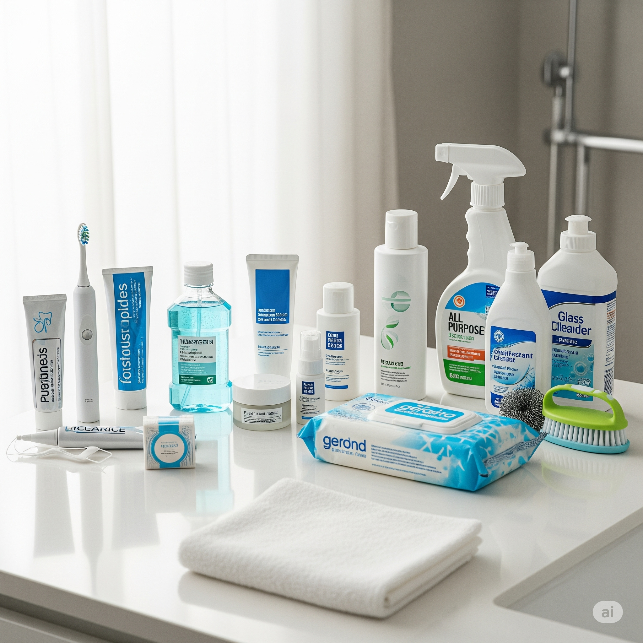 Imagem de produtos de higiene e limpeza